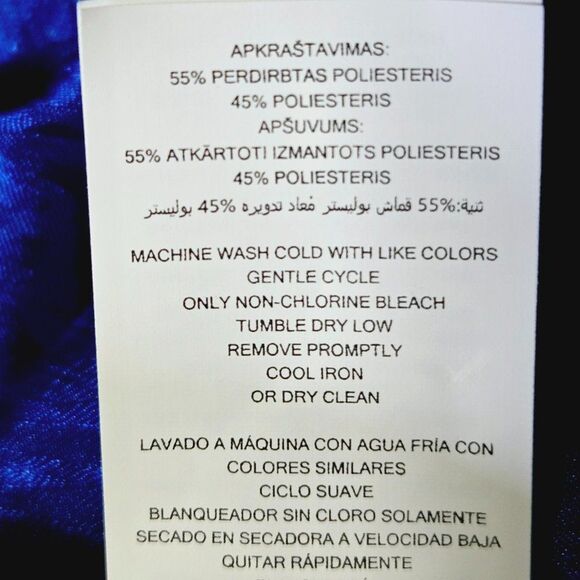 NWT MICHAEL KORS Royal Blue Zebra Plisse Handkerchief Hem Poly Top/Tunic Sm/Med - Picture 11 of 11